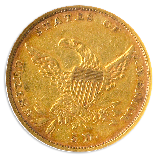 1834 $5 Classic Crosslet NGC XF40 CAC