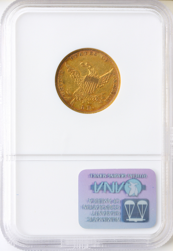 1834 $5 Classic Crosslet NGC XF40 CAC