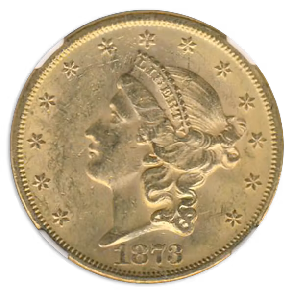 1873-S $20 Liberty Open 3 NGC MS61 CAC 1873-S $20 Liberty Open 3 NGC MS61 CAC
