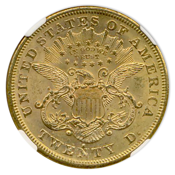 1873-S $20 Liberty Open 3 NGC MS61 CAC 1873-S $20 Liberty Open 3 NGC MS61 CAC