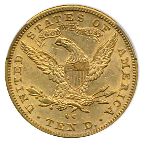 1892-CC $10 Liberty CACG AU58 1892-CC $10 Liberty CACG AU58