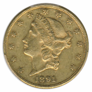 1891-CC $20 Liberty PCGS AU50 CAC