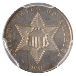 1861 3 Cent Silver PCGS PR66