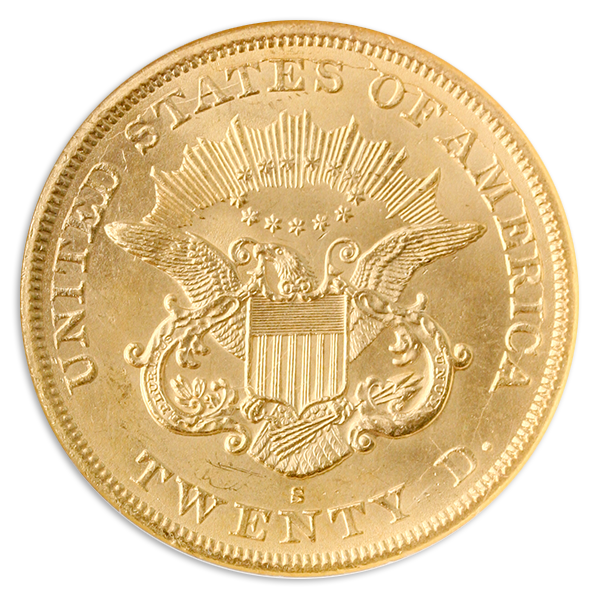 1865-S $20 Liberty SS REPUBLIC NGC MS62 1865-S $20 Liberty SS REPUBLIC NGC MS62