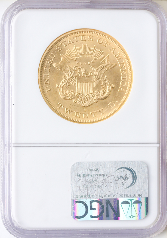 1865-S $20 Liberty SS REPUBLIC NGC MS62 1865-S $20 Liberty SS REPUBLIC NGC MS62