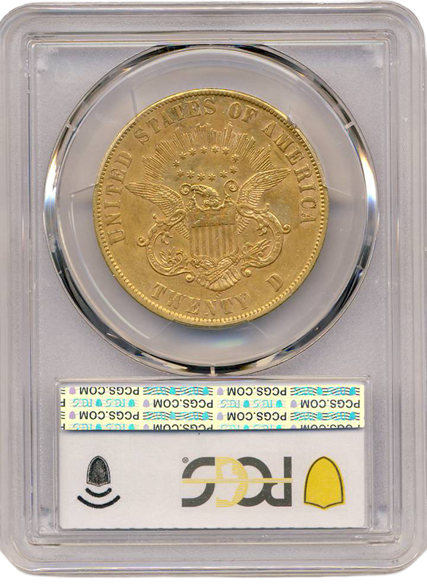 1861-S $20 Liberty Paquet PCGS AU55