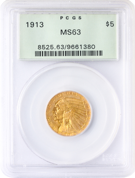 1913 $5 Indian PCGS MS63