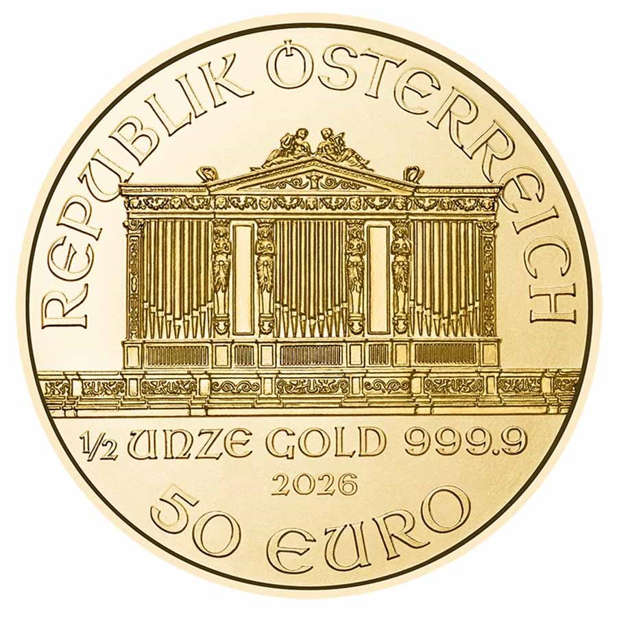 2026 1/2 oz Gold Austrian Philharmonic 2026 1/2 oz Gold Austrian Philharmonic