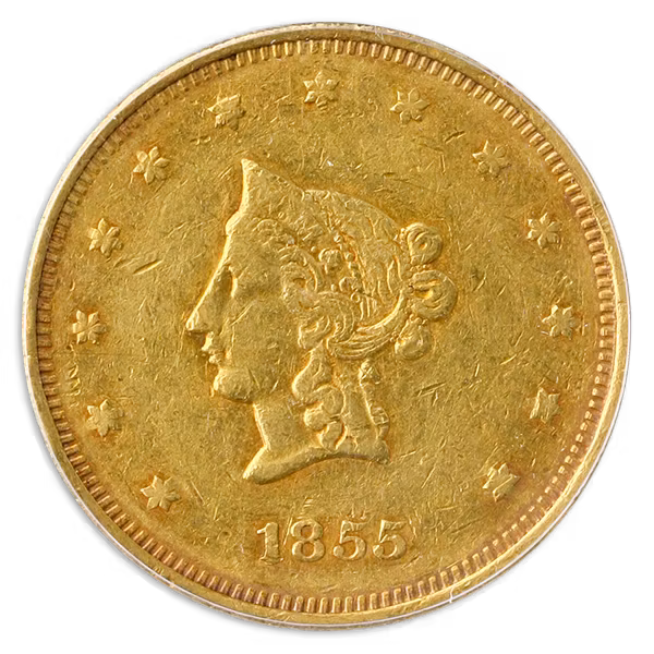 1855 $20 Wass Molitor Small Head PCGS AU50 1855 $20 Wass Molitor Small Head PCGS AU50