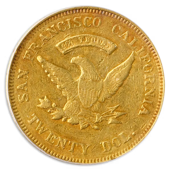 1855 $20 Wass Molitor Small Head PCGS AU50 1855 $20 Wass Molitor Small Head PCGS AU50