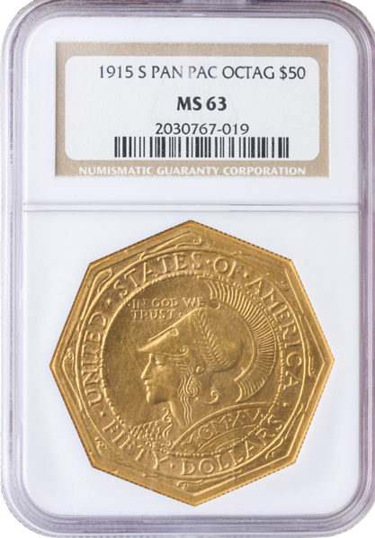 1915-S $50 Panama Pacific Octagonal NGC MS63 1915-S $50 Panama Pacific Octagonal NGC MS63