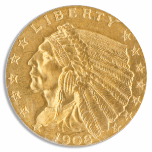 1908 $2 1/2 Indian PCGS MS65 CAC