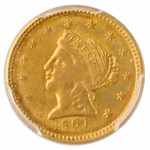 1861 $2.50 Clark Gruber PCGS AU58 CAC