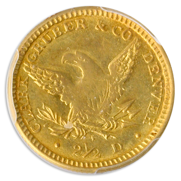 1861 $2.50 Clark Gruber PCGS AU58 CAC 1861 $2.50 Clark Gruber PCGS AU58 CAC
