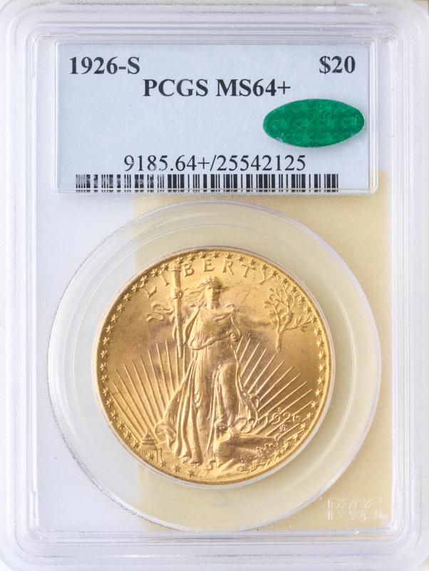 1926-S $20 Saint Gaudens PCGS MS64 CAC +