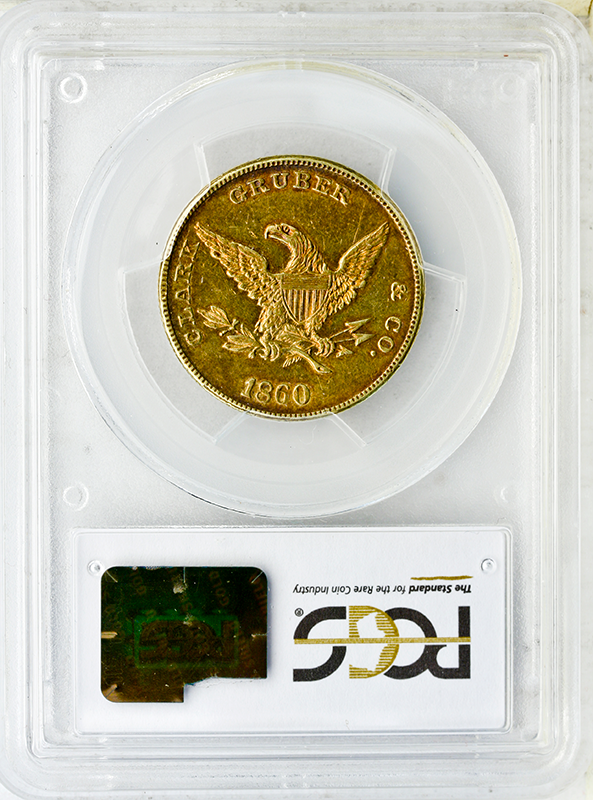 1860 $10 Clark Gruber PCGS AU58 CAC 1860 $10 Clark Gruber PCGS AU58 CAC