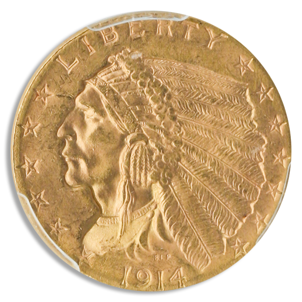 1914 $2 1/2 Indian PCGS MS64 CAC 1914 $2 1/2 Indian PCGS MS64 CAC