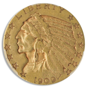 1909-O $5 Indian PCGS XF45 CAC