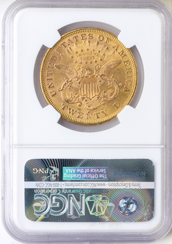 1873-S $20 Liberty Open 3 NGC MS61 CAC 1873-S $20 Liberty Open 3 NGC MS61 CAC