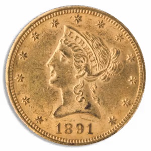 1891-CC $10 Liberty PCGS MS61 CAC