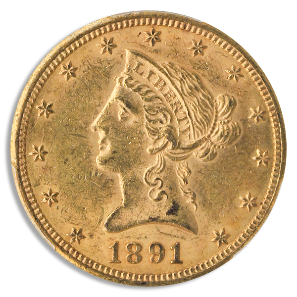 1891-CC $10 Liberty PCGS MS61 CAC 1891-CC $10 Liberty PCGS MS61 CAC