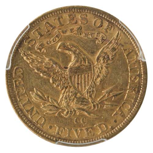 1890-CC $5 Liberty PCGS AU58 CAC
