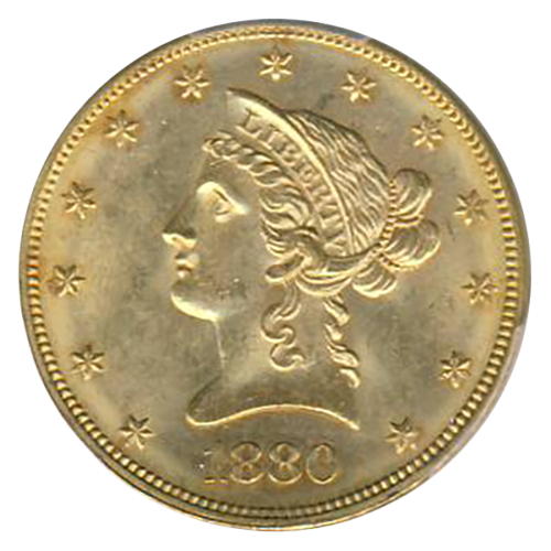 1880-O $10 Liberty PCGS MS63 CAC 1880-O $10 Liberty PCGS MS63 CAC