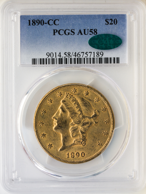 1890-CC $20 Liberty PCGS AU58 CAC