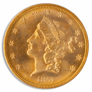 1857-S $20 Liberty SSCA PCGS MS65 CAC