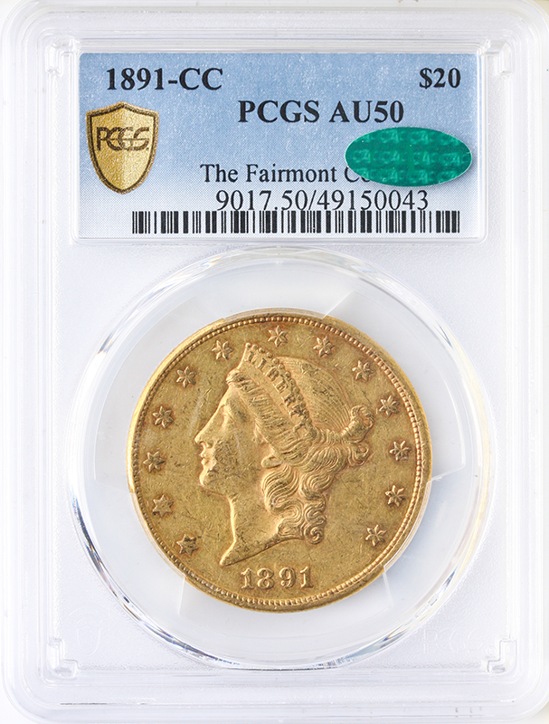 1891-CC $20 Liberty PCGS AU50 CAC 1891-CC $20 Liberty PCGS AU50 CAC