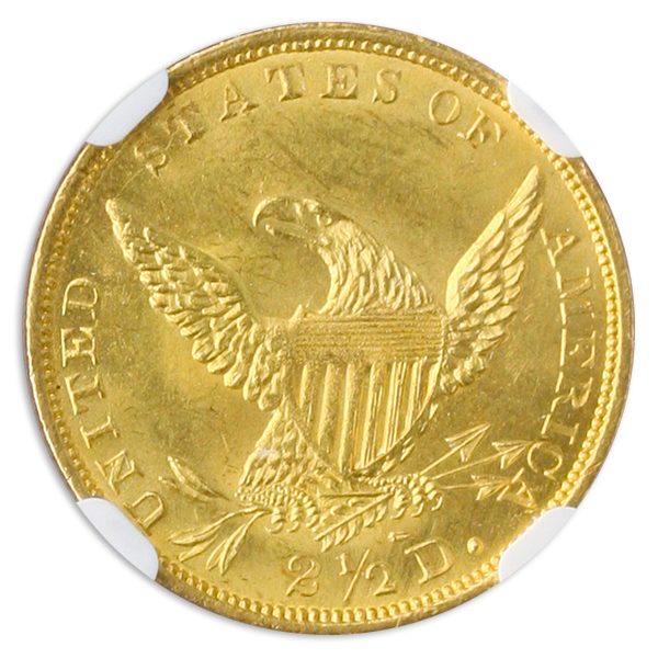 1836 $2.50 Classic Script 8 NGC MS64 CAC