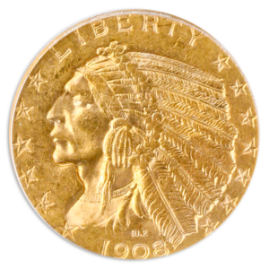 1908-D $5 Indian PCGS MS63