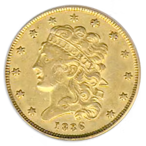 $5 CLASSIC 1836 PCGS