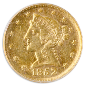 1852-D $5 Liberty PCGS XF45 CAC