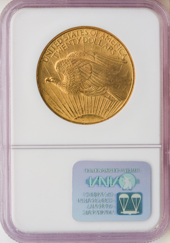 1908-D No Motto $20 Saint Gaudens NGC MS63