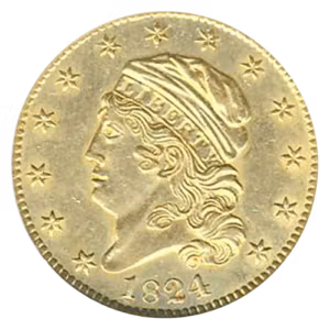 1824 $5 Capped Bust NGC MS60 CAC