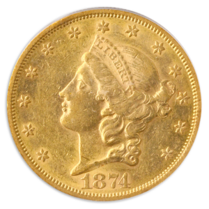 1874-S $20 Liberty PCGS AU55