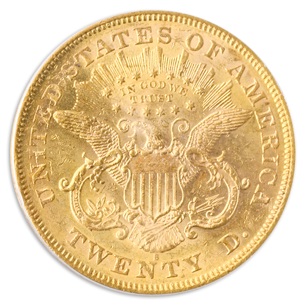 1875-S $20 Liberty PCGS AU58