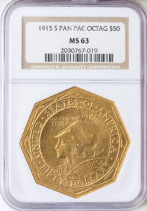 1915-S $50 Panama Pacific Octagonal NGC MS63