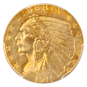 $5 INDIAN 1911 PCGS