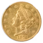 1876-S $20 Liberty NGC AU50