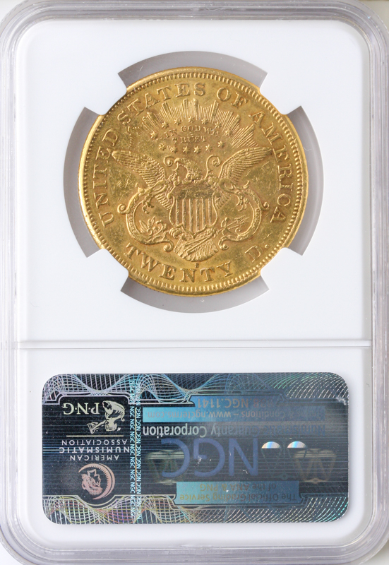 1876-S $20 Liberty NGC AU50
