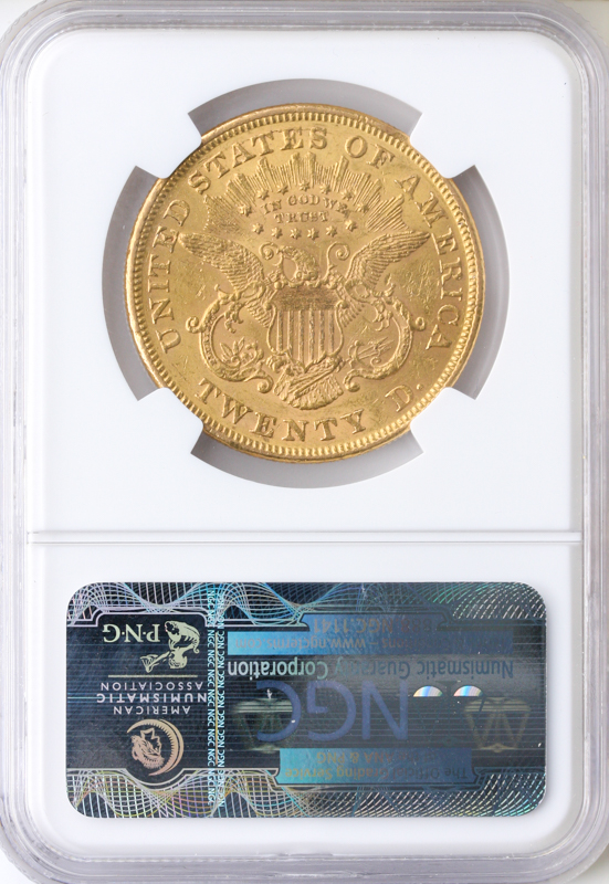 1876 $20 Liberty NGC AU55