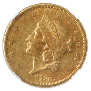 1875-S $20 Liberty NGC AU50