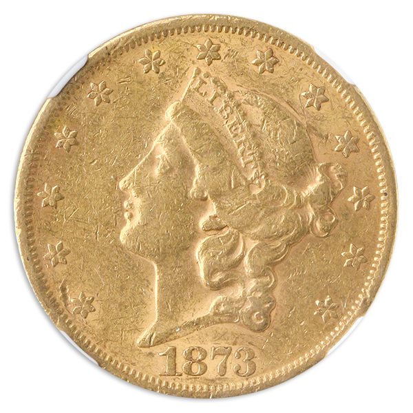 1873 $20 Liberty Open 3 NGC AU50 1873 $20 Liberty Open 3 NGC AU50