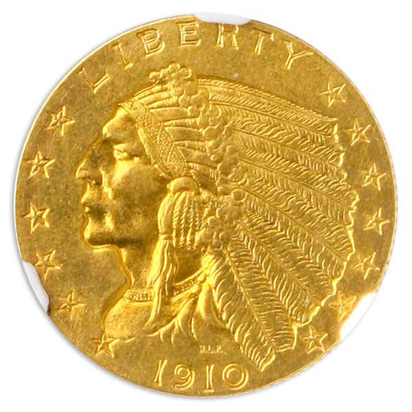 1910 $2.50 Indian NGC PR66 CAC 1910 $2.50 Indian NGC PR66 CAC