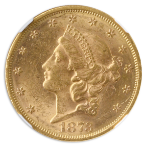 1873 $20 Liberty Open 3 NGC MS61 CAC
