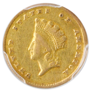 1855-C Gold $1 Type II PCGS XF45 CAC