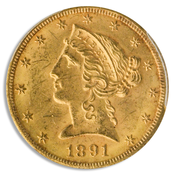 1891-CC $5 Liberty PCGS MS63 CAC 1891-CC $5 Liberty PCGS MS63 CAC