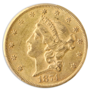 1874-CC $20 Liberty PCGS AU58 CAC